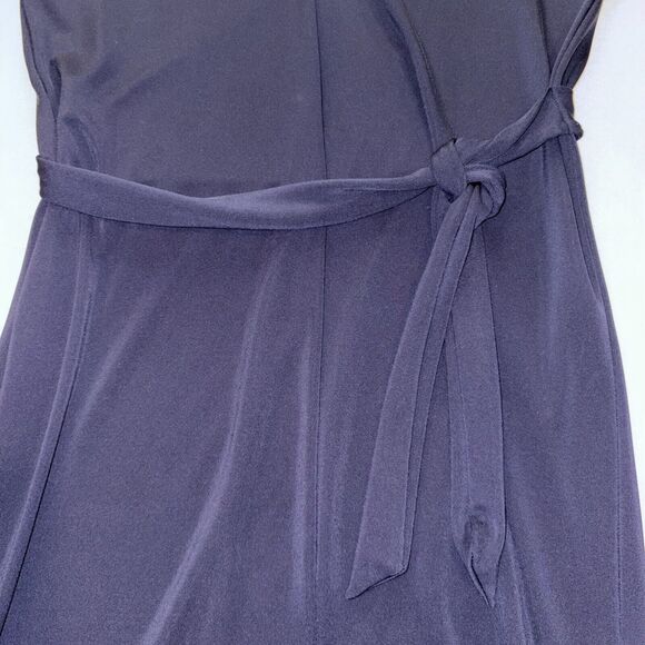 Sabie XS Navy Tie front Dress, Front Slit Boho chic Relaxed glam minimalist - Picture 3 of 6